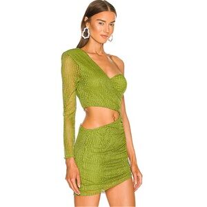 Green One Shoulder Mini Dress